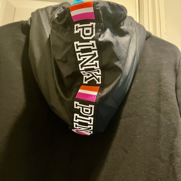 Pink VS sweatshirt with holographic glittery sequins and hoodie - Picture 15 of 16